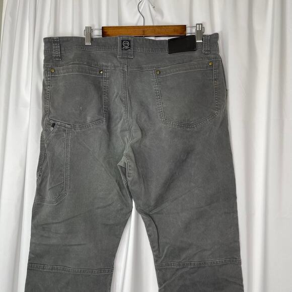 Wrangler work pants men's waist size 38 x 30 gray jeans reinforced knees - Picture 5 of 16